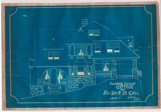 Blue prints of original Totem Lodge, 1899.  Hewitt Family Collection. LTIArchives