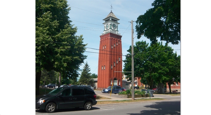 The Gananoque Clock Tower, designed by architect Frank T. Lent and built by Mitchell & Wilson