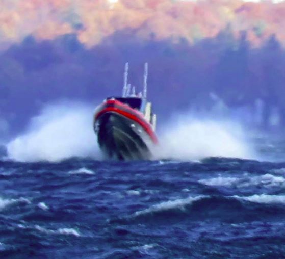 Dennis McCarthy Coast Guard going up River on November 10, 2018 