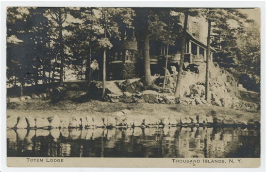 Totem Lodge, 1899 Rev. Charles H. Eaton.  Zella Slack Postcard Collection/Dan Roantree.LTIArchives