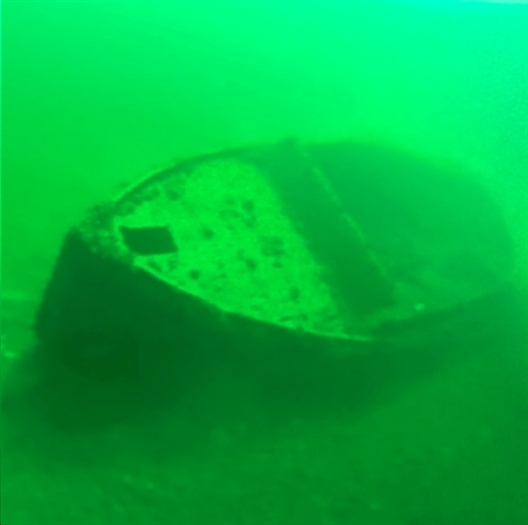 Dennis McCarthy Underwater wooden boat found off Clayton 
