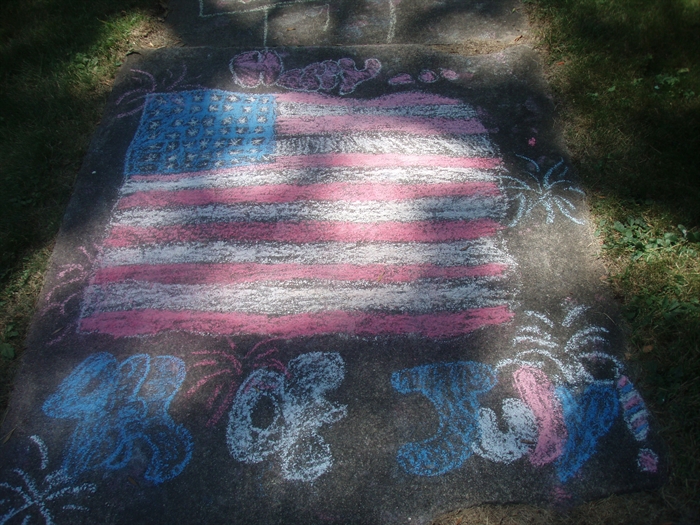 In summer, visiting children frequently covered with hopscotch squares or chalk drawings.
