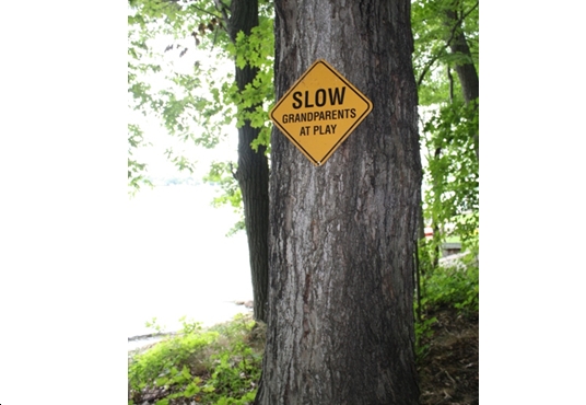 The only traffic sign on Tremont Island, is featured. Photo by K. Lunman