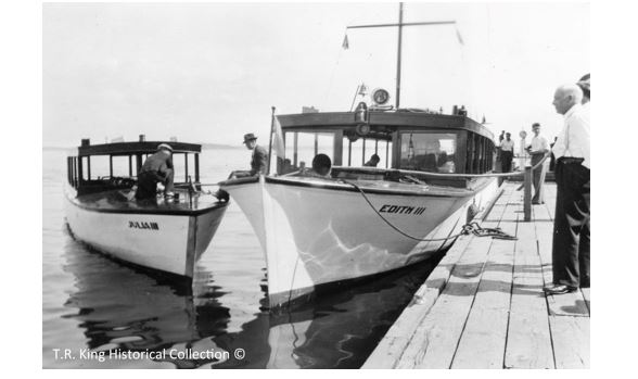 The “Julia III” and the “Edith III”, both operating out of Clayton, showed the difference in size between some of the tour boats.