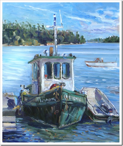 Ishpemig-River Work Tug-oil on canvas 24x20 inches