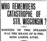 Catastrophe of the Steamer "Wisconsin"