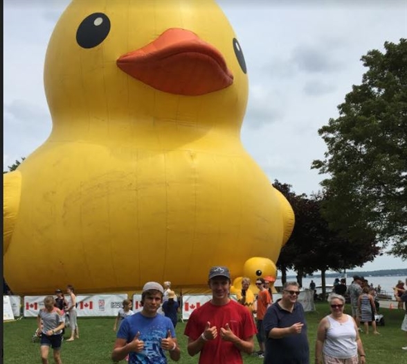 Giant Duck visits Brockville! She's hailed as the world's largest rubber duck, about six storeys tall and weighing over 13 tonnes. Photo by Katie Cunningham