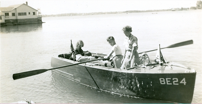 During WWII, boats were required to have big boat numbers. Betty Wilson collection