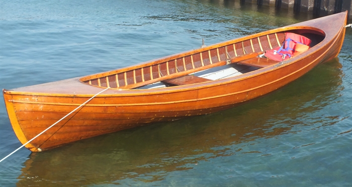 Sue March's refinished skiff.  Do you  have a skiff?  Send us your photo