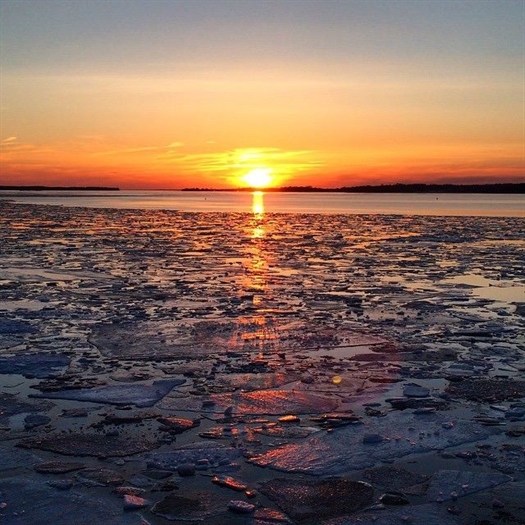Emilie Cardineaux's sunset - with the ice in its sunset stage too.