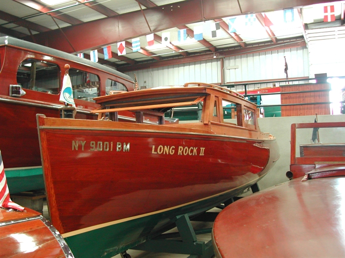 “Longrock II” was built on Hub Island in 1922. Now owned by the Antique Boat Museum