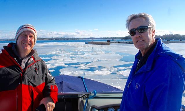 Hugh and George Grout head out to Red Roof Island near Grenadier. Photo by Kim Lunman. Photo by K. Lunman