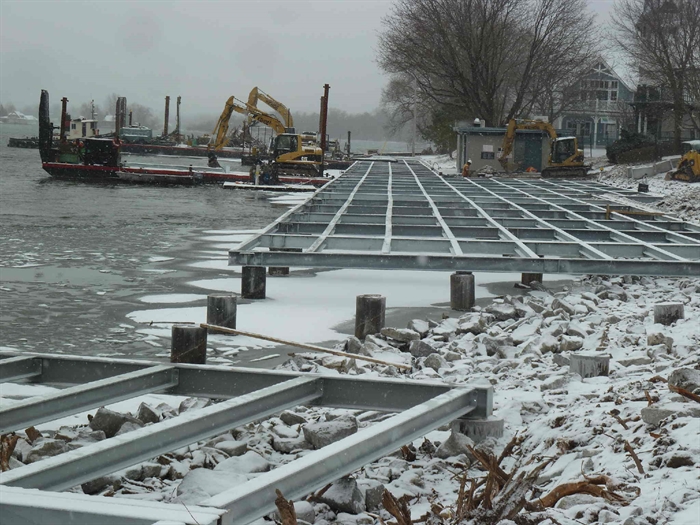 Paul Hartwick shares a photo of the new dock construction at Gananoque