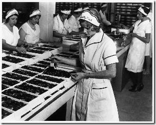 See's ladies packing chocolates