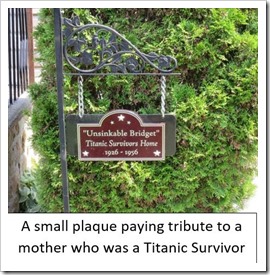 Titanic survivor plaque Gananoque